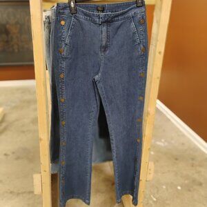 GILI DENIM SIDE-SNAP JEANS (SIZE 6)